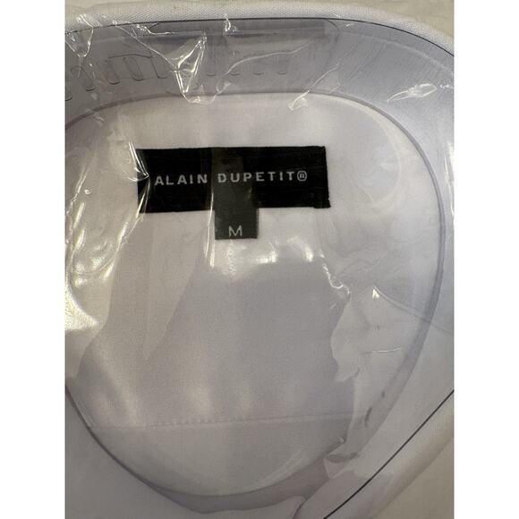 Alain Dupetit Men’s White Button Down Short Size Medium Collared Long Sleeve - Picture 2 of 5